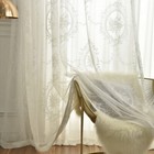 White Lace Sheer Curtain Floral Patterned Voile Curtain Drapes for Girls 1 Panel
