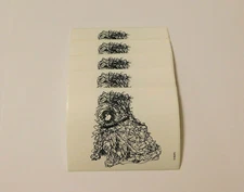 Mrs Grossman's Lot of 5 Mods ~Hairy Dog~ Vintage Stickers Scrapbooking NOTE SIZE