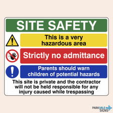 Construction Site Safety Sign (Hazardous Area)