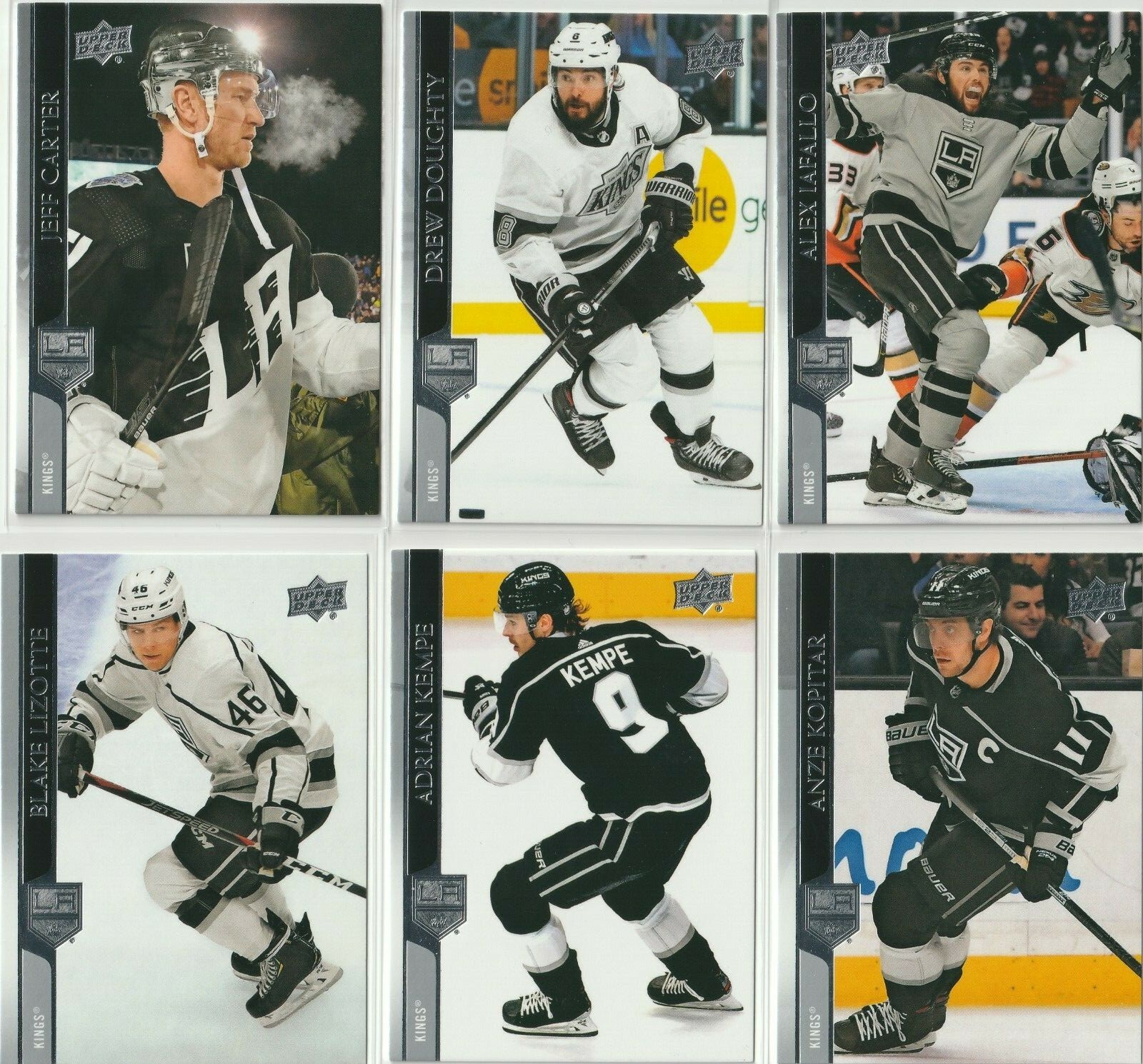 Los Angeles Kings 2020-21 Upper Deck Series 1 Hockey 6-Card Base Team Set