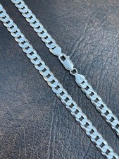 Solid 925 Sterling Silver Men's Miami Cuban Link Chain Necklace 8mm ITALIAN MADE