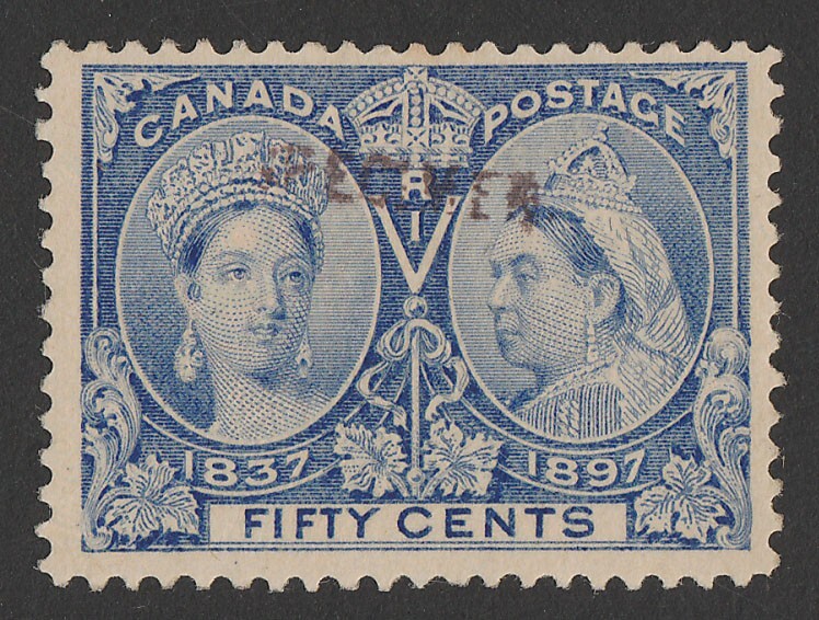 カナダ 1897 Diamond Jubilee 50c 使用済1種 1837 - 1897 Queen Victoria Diamond Jubilee Silver Medal