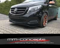 CUP Spoilerlippe Schwarz FüR Mercedes V Klasse W447 Frontspoiler Schwert ABS V3