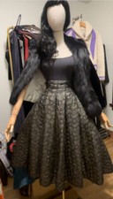 Vintage 1940s/1950s Gold Painted Quilted Circle Skirt VLV Rockabilly