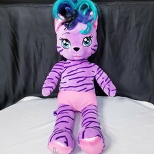 Build A Bear Teegan Honey Girls HG Purple Tiger Cat Plush Doll Toy 18  