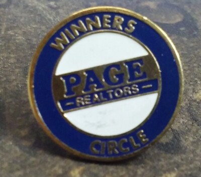 Page Realtors Winners Circle vintage pin badge