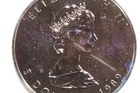 1oz 999 Fine Silver Canadian Maple Leaf Purple Tone Grades MS (CA-1989-10)