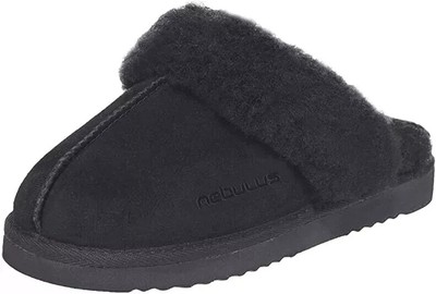 NEU Nebulus Leder Merinowolle Hausschuhe Vermont schwarz Gr. 37 NEU