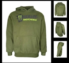 Monster Energy x Bullet Schevchenko  Olive Green Hoodie *Pick Ur Size