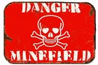 Danger Minefield WWII Waring Sign   All Metal Tin Sign  8 x 12