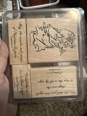 Stampin' Up On Angel Wings Wood Mounted Rubber Stamp Set, Angel, Psalms ...