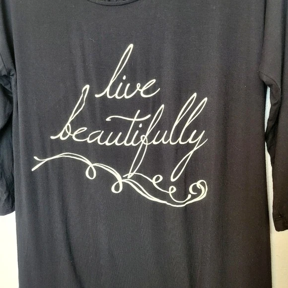 Camisón Soma Talla M Cool Nights Negro Manga Larga Vive Hermosamente Dormir Foto 4 de 4