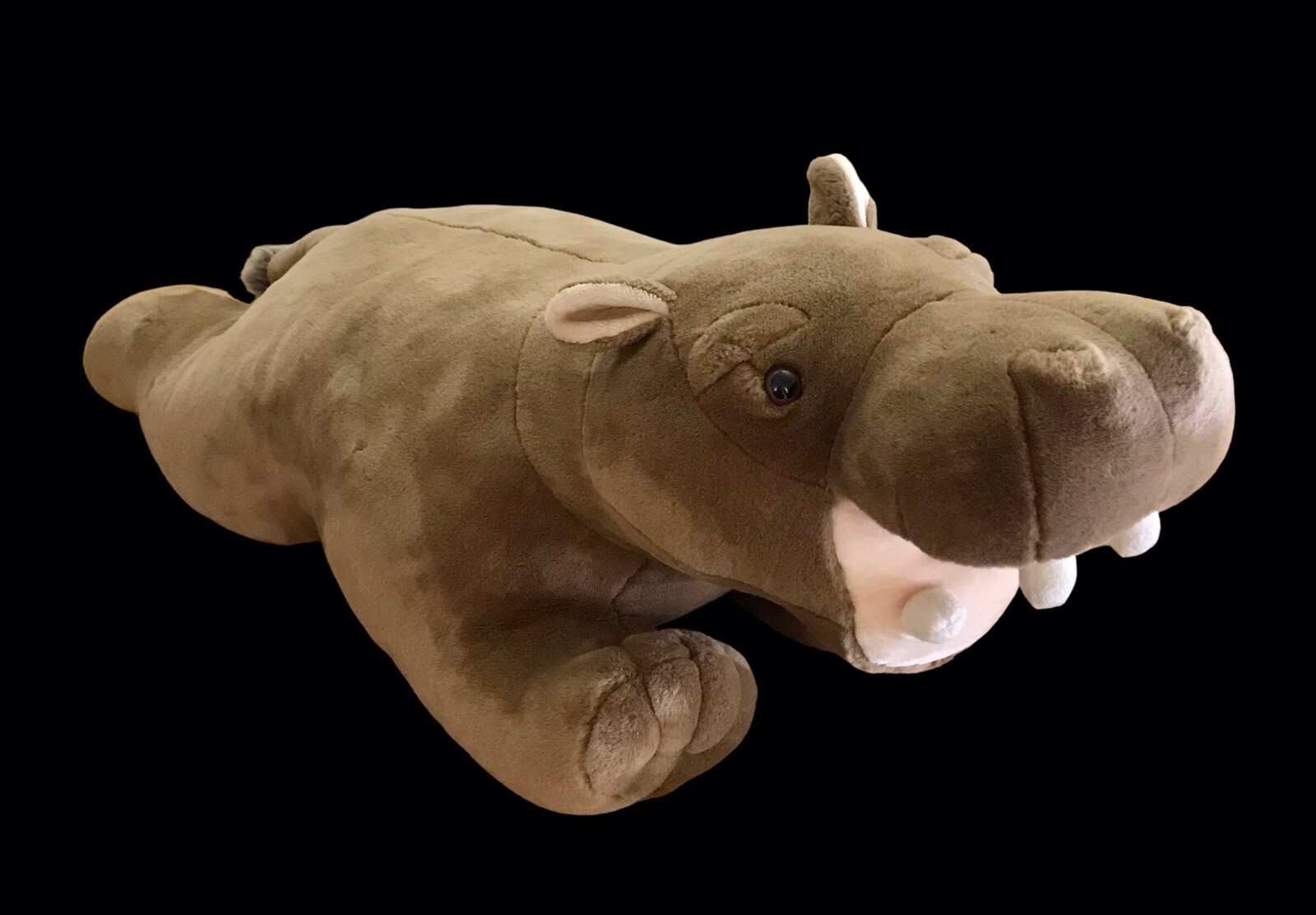 Pottery Barn Hippo Plush JUMBO Brown Hippopotamus REALISTIC Stuffed