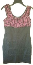 New Adorable WISHES WISHES WISHES Size S Black Pink Knit Lace Dress Sleeveless