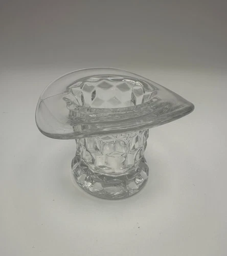 Vintage Fostoria American Clear Glass Top Hat Vase Toothpick Cigarette Holder