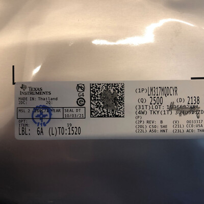 5 x LM317MQDCYR LDO Regulator Pos 1.25V to 37V 0.5A 4-Pin(3+Tab) SOT-223 T/R