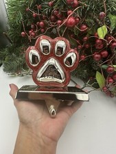 Best Friend Paw Print Dog Cat Pet Christmas Stocking Holder Mantle Holiday