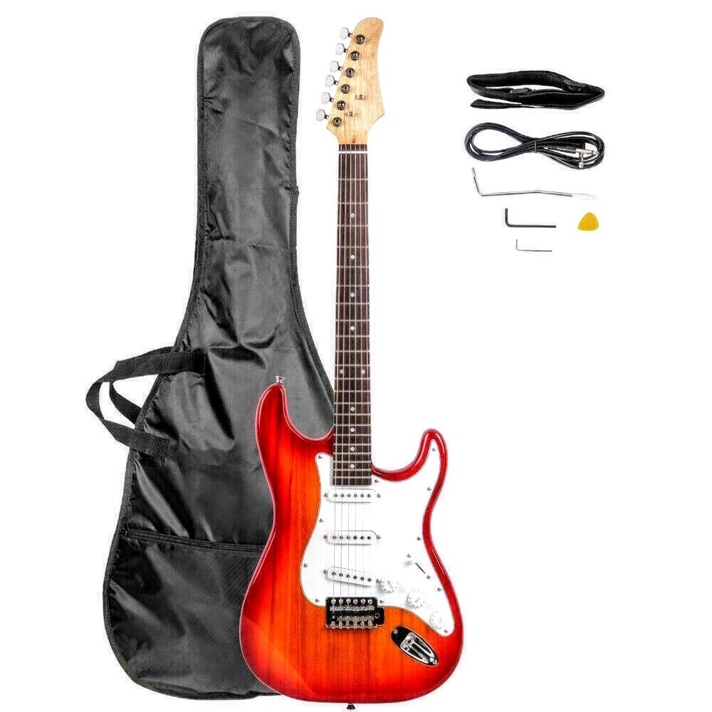 🎸NEW IN BOX!🎸F brand S Style Electric Guitar +Whammy +Case/Bag +Strap ...
