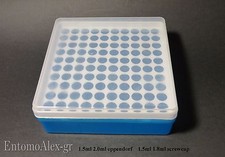 rack portaprovette vuoto 100 posti x provette 1.5-1.8ml scatola coperchio LABOR.