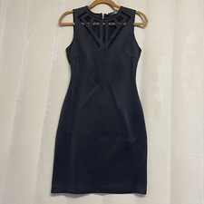 Guess Women’s Dress Size 6 Sleeveless Caged Detail Scuba Bodycon Black Y2K