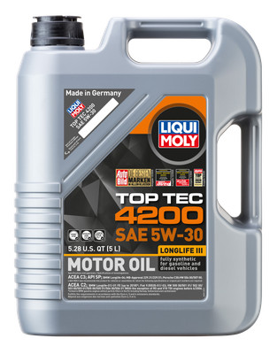 LIQUI MOLY 5L Top Tec 4200 New Generation Motor Oil SAE 5W30 - Case of 4