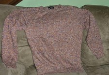 River Island Mens RED TWIST Crew Neck Jumper Sweater Acrylic, Cotton sz L LARGE