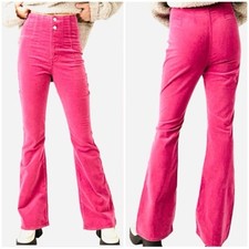 We The Free Jayde cord high rise flare pants 28 Honey Suckle Pink Free People