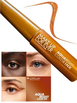 Make Up For Ever 24Hr Waterproof Liquid Eyeliner Copper Lava /Metallic Bronze AA
