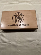 Hand Crafted maple Smith & Wesson wood Storage boxes, gun case, display box.