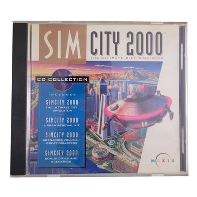 SimCity 2000 CD Collection PC Game 1994 Vintage Maxis Urban Renewal Kit Retro