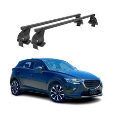 Smooth Roof Racks Cross Bars Luggage Carrier for Mazda CX-3 2016-2021 Black 2Pcs