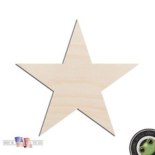 Star Laser Cut Out Unfinished Wood Shape Craft Supply
