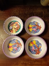 4 WINNIE THE POOH KIDS CERAL DISHES BOWLS ZAK DESIGNS