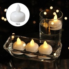 12PCS LED Bougies Flottantes Lumière De Thé Imperméable Sans Flamme Pour La