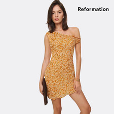 Reformation Kristine Dress – Adelina Floral – Orange – Size 8 – NWT – Off Should