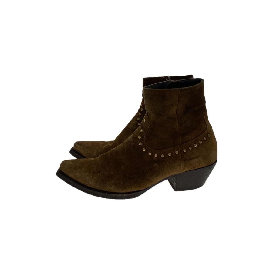 Stivaletti Saint Laurent tacco marrone scamosciato taglia 42 uomo autentici