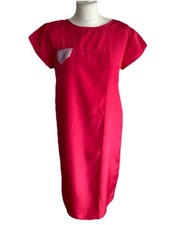 Jeff Banks Women’s Dress UK 8-10 Bright Pink Midi Vintage 80s 