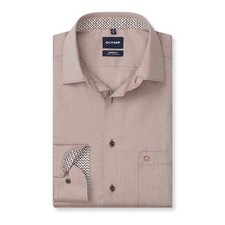 Olympus men's business shirt Luxor modern fit 12622427 nougat faux plain New Kent non
