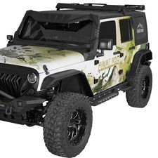 4pcs Front Rear Fender Flare Fit 07-18 Jeep Wrangler Jk Steel Protect Guard