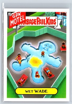 2022 on Vacation GPK Garbage Pail Kids Sticker Goes Wet WADE #59b Base B