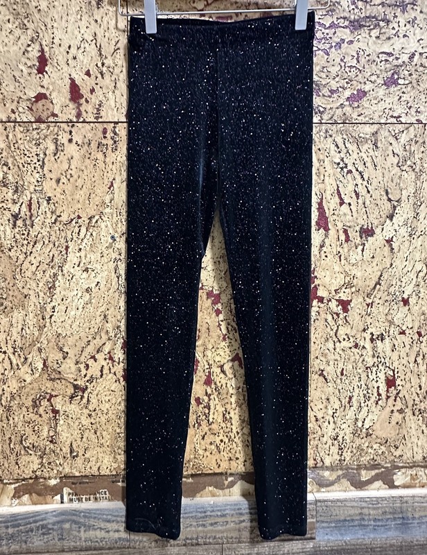 NWT Crewcuts Black Leggings w/Gold Sparkle EUC Girls Pants Size 12 - Holiday  
