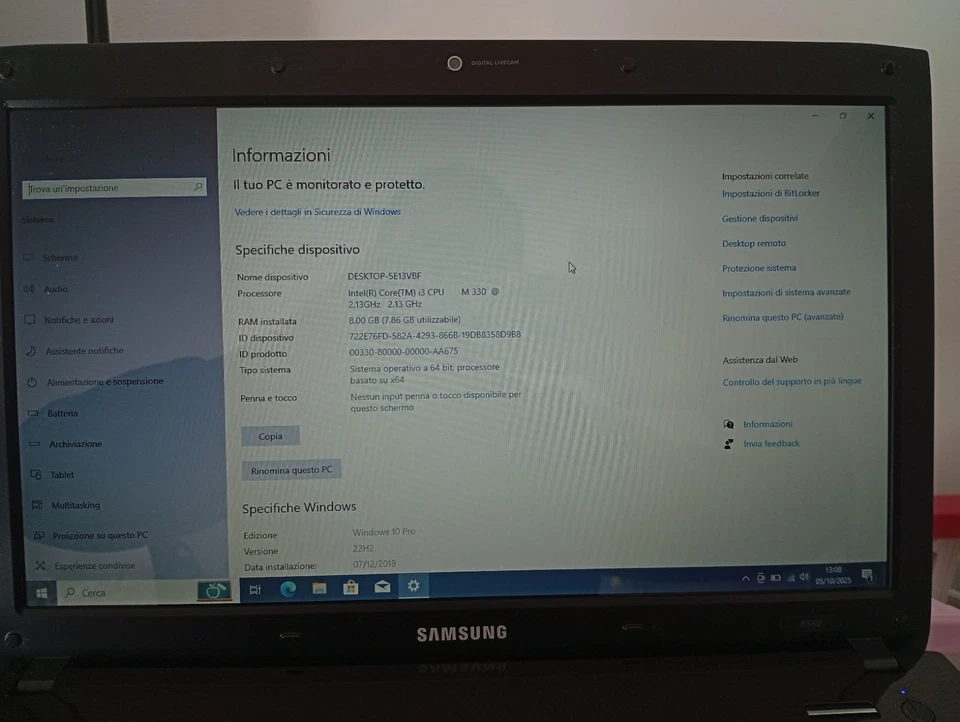 Samsung NP-R580 i3 M330 - 8 GB RAM - 160 GB HDD - Imagen 4 de 4