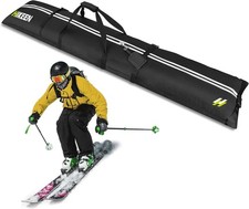 Waterproof Ski Bag,Full Padded Ski Bag for Air Travel,Fit Skis Up to 84.6" 215cm