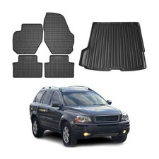Fußmatten & Kofferraumwanne Set für Volvo XC90 2003-2015 Gummi TPE Schwarz 5x