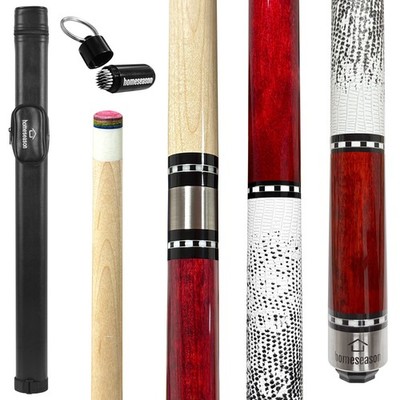 58in Pool Cue Stick Canadian Maple Wood 13mm Tip,18oz-21oz Low Deflecti Pool Cue