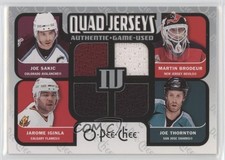 2007 O-Pee-Chee Quad Jerseys Jarome Iginla Joe Thornton Sakic #QM-SBTI HOF 1ir8
