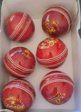 6 youth red leather cricket balls (readers)