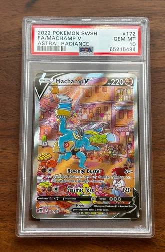 2022 Pokemon Sword & Shield Astral Radiance #172 Fa/Machamp V PSA 10