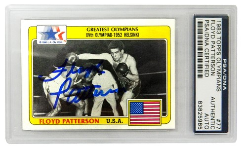 FLOYD PATTERSON Autographed 1983 Topps Olympians Boxing Card #77 - PSA/DNA
