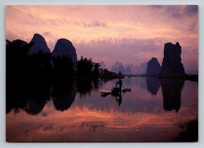 Lijiang River at Dawn Photochrome Postcard by Zhaohua Publishing